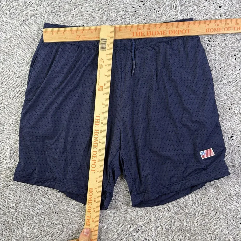 Nice Laundry Mesh Shorts Mens XL Lined Navy Blue Stretch Drawstring Loungewear